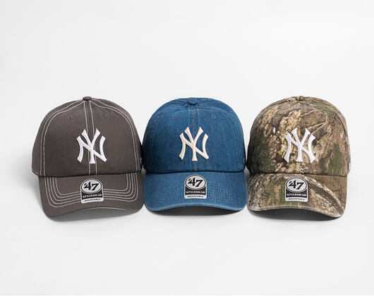 Kšiltovka '47 Brand - MLB Contrast Stitch CLEAN UP - NY Yankees - Steel