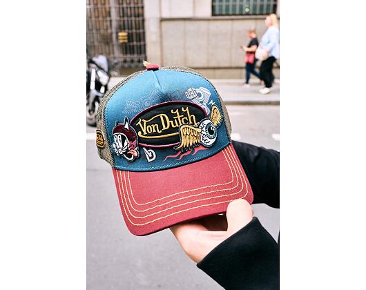 Kšiltovka Von Dutch - Trucker - Patch & Print - Red / Navy
