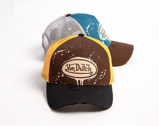 Kšiltovka Von Dutch - Baseball - Print & Embroidery - Yellow / Brown