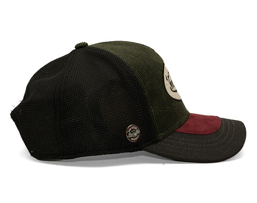 Kšiltovka Von Dutch - Corduroy Oval Patch Baseball - Olive / Burgundy