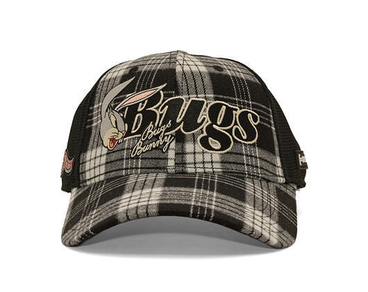 Kšiltovka Capslab - Looney Tunes Trucker - Bugs Bunny Script Checkered - Black / White