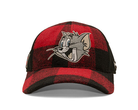 Kšiltovka Capslab - Tom & Jerry Trucker - Tom Grin Buffalo Check - Red / Black
