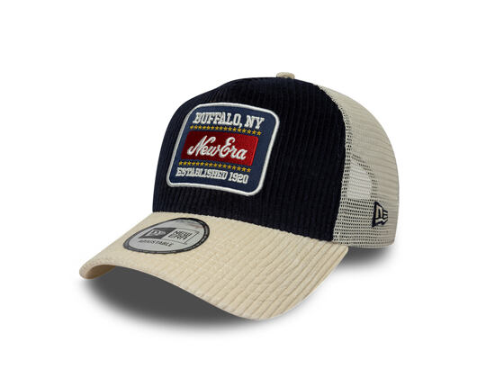 Kšiltovka New Era - Branded Cord Visor 9FORTY A-Frame Trucker - Navy / Stone