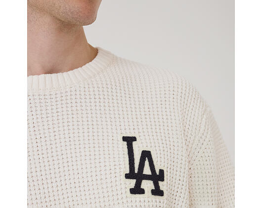 Mikina New Era - MLB Waffle Knit Crew - LA Dodgers - Off White
