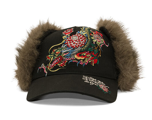 Kšiltovka Ed Hardy - Crawling Dragon Trapper - Black