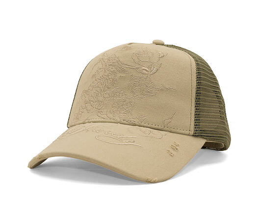 Kšiltovka Ed Hardy - Outline Dragon Distressed - Khaki