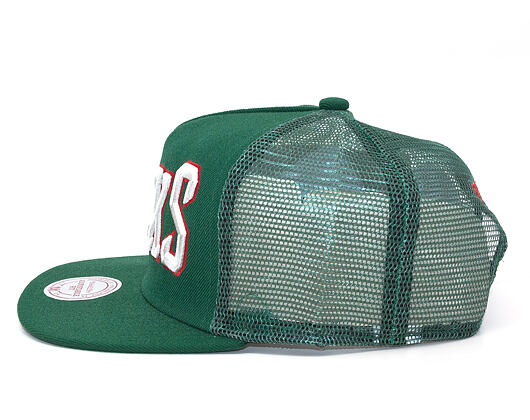 Kšiltovka Mitchell & Ness Court Trucker Milwaukee Bucks Green Snapback