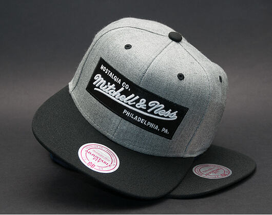 Kšiltovka Mitchell & Ness 2 Tone Label Grey/Black Snapback