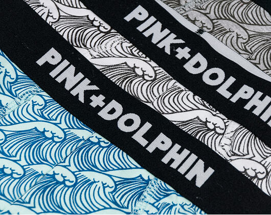 Boxerky Pink Dolphin Wave Boxer Briefs 3 Pack Multicolor