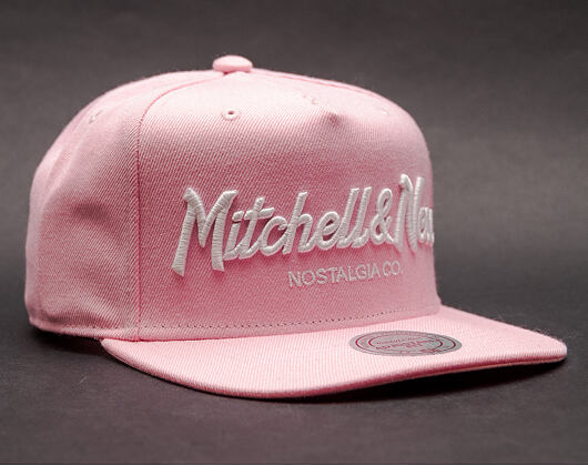 Kšiltovka Mitchell & Ness Pinscript Pink/White Snapback