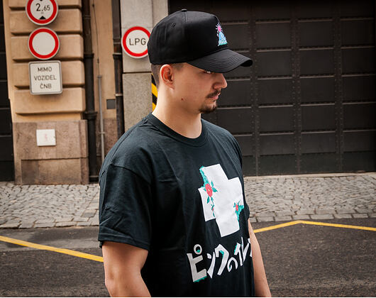 Kšiltovka Pink Dolphin Tombstone 5-Panel Structured Black Snapback