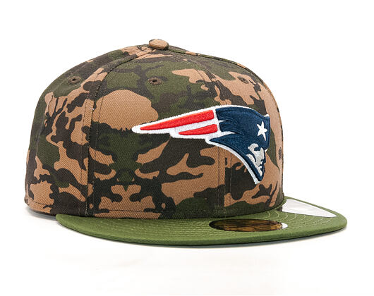 Kšiltovka New Era Camo Team Fitted New England Patriots 59FIFTY Woodland Camo/Official Team Color