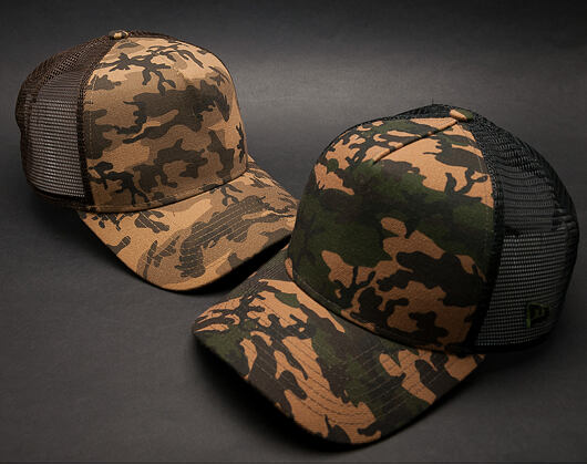 Kšiltovka New Era Seasonal Camo 9FORTY TRUCKER Woodland Camo Snapback