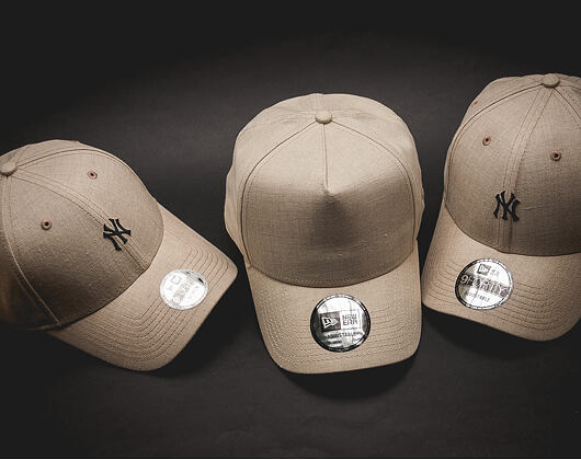 Dámská Kšiltovka New Era Linen Small Logo New York Yankees 9FORTY Camel Strapback