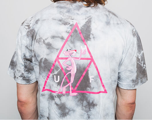 Triko HUF Pink Panther Triple Triangle Grey Crystal Wash