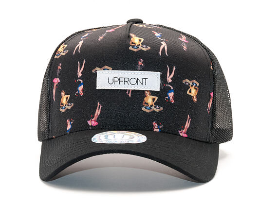 Kšiltovka UPFRONT Pin-Up Vinyl Baseball Trucker Black Snapback