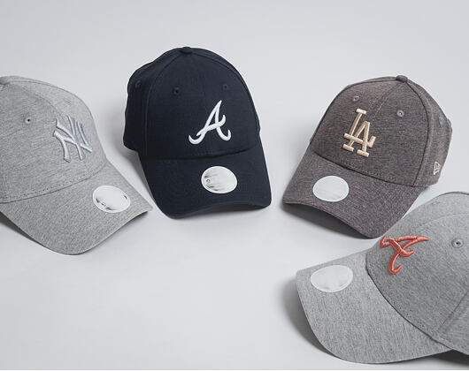 Dámská Kšiltovka New Era Jersey Essential Los Angeles Dodgers 9FORTY Grey Heather/Khaki Strapback