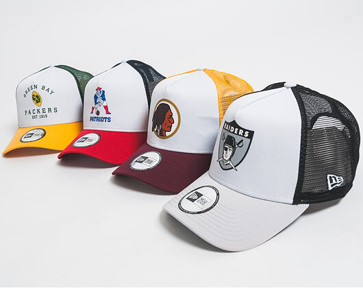 Kšiltovka New Era NFL Throwback Trucker New England Patriots 9FORTY White/Official Team Color Snapba
