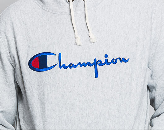 Mikina S Kapucí Champion Hooded Sweatshirt Classic Logo Grey 215210
