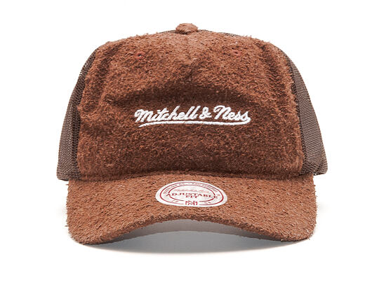 Kšiltovka Mitchell & Ness Long Hair Suede Trucker Brown Snapback