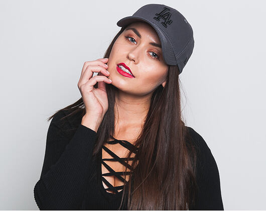 Dámská Kšiltovka New Era League Essential Los Angeles Dodgers 9FORTY Grey Heather/Black Strapback