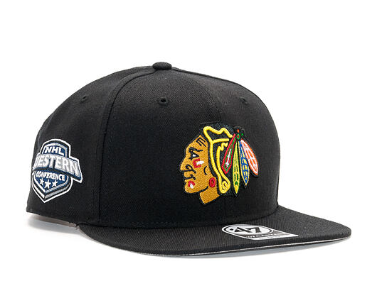 Kšiltovka 47 Brand Chicago Blackhawks Sure Shot Western Conference Logo Black Snapback