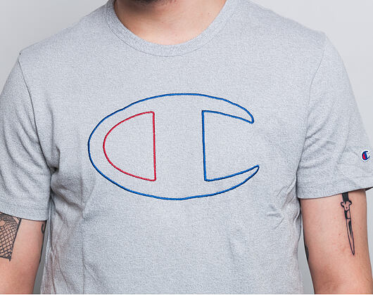 Triko Champion Crewneck T-Shirt Big Logo Grey