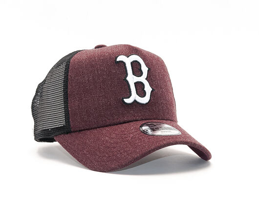 Dětská Kšiltovka New Era Seas Heather Aframe Trucker Boston Red Sox 9FORTY Youth Heather Maroon/Whit