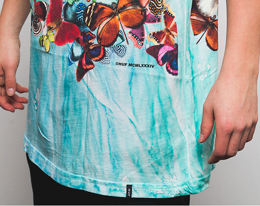 Triko HUF Butterfly Effect Tie Dye Blue