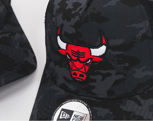 Dámská Kšiltovka New Era Camo Team Aframe Trucker Chicago Bulls 9FORTY Black Camo Snapback