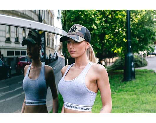Dámská Kšiltovka New Era Camo Team Aframe Trucker New York Yankees 9FORTY Woodland Camo Snapback