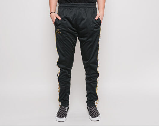 Tepláky Kappa Banda Astoria Snaps Slim Black/White/Gold