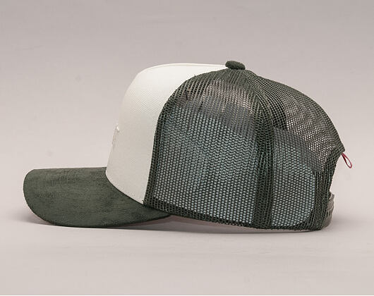 Kšiltovka UPFRONT Truth Canvas Baseball Trucker Cap Off White/ Army Green Snapback