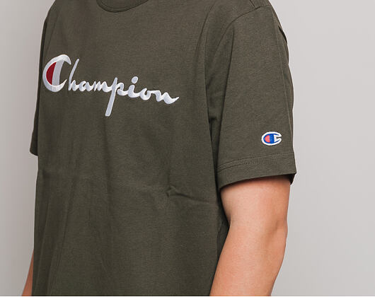 Triko Champion Crewneck T-Shirt Classic Logo Olive