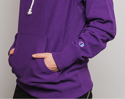 Mikina S Kapucí Champion Hooded Mini Logo Sweatshirt Purple