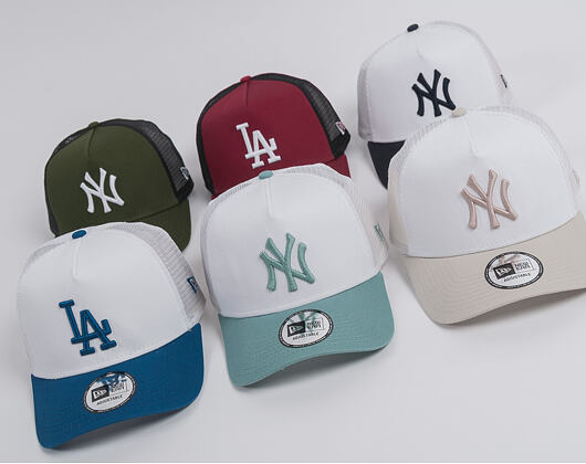 Kšiltovka New Era  League Essential Los Angeles Dodgers 9FORTY A-FRAME TRUCKER  Optic White / Snap S