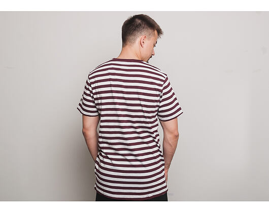 Triko New Era Ne College Pack Stripped Tee Maroon/White