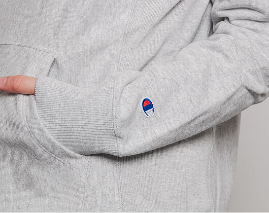 Dámská Mikina S Kapucí Champion Classic Logo Embroidered Grey