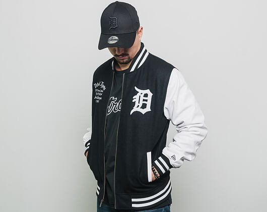 Bunda New Era Post Gradual Pack Varsity Jacket Detroit Tigers Black/White