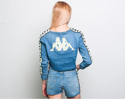 Dámský Crop Top Kappa Banda Bersy Blue/Light Cobalt/Light Beige