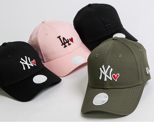 Dámská Kšiltovka New Era 9FORTY New York Yankees Heart Olive Strapback