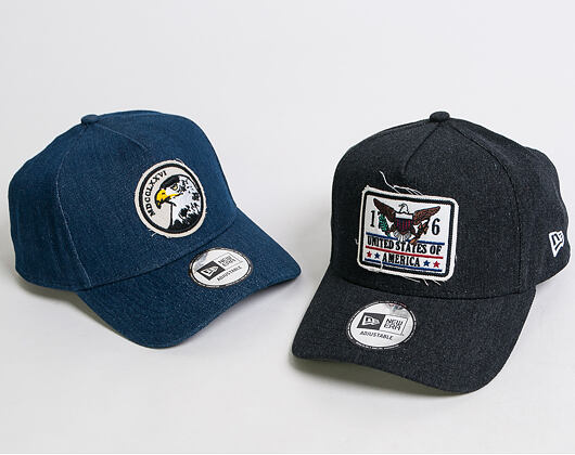 Kšiltovka New Era 9FORTY A-Frame USA Denim Black Snapback