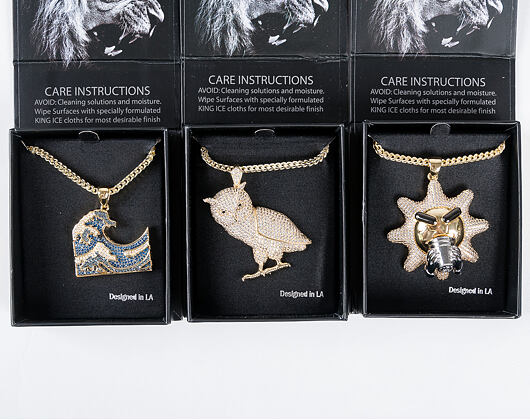 Pozlacený Řetízek King Ice Gold Owl Necklace
