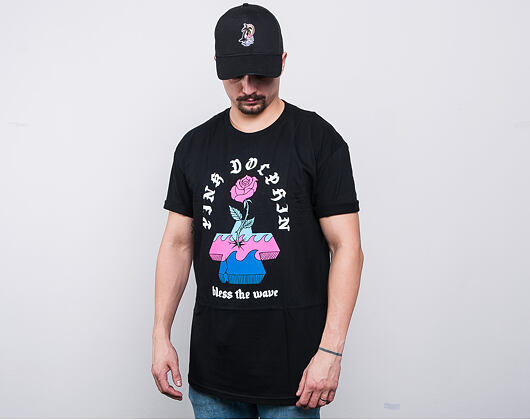 Triko Pink Dolphin Concrete Rose Tee Black