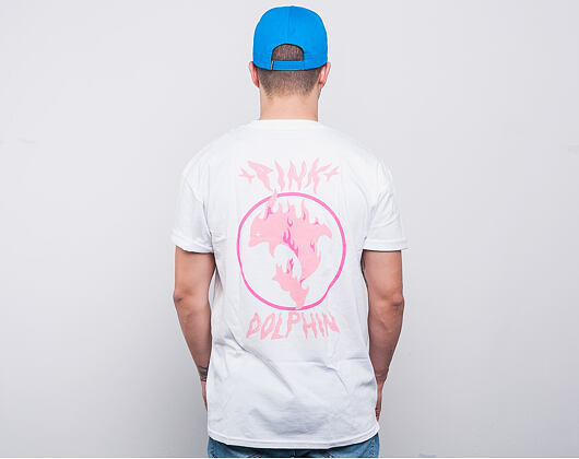 Triko Pink Dolphin Aqua Flame Tee White