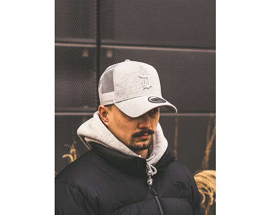 Kšiltovka New Era 9FORTY A-Frame Trucker Detroit Tigers Essential Jersey Gray/Gray Snapback