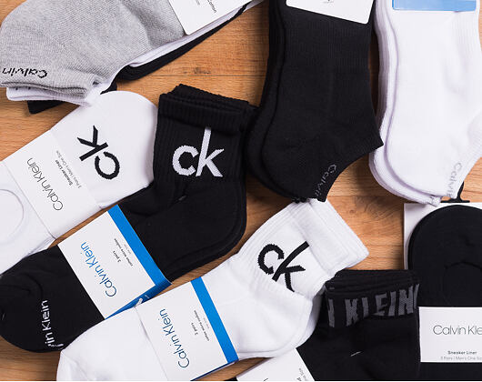 Ponožky Calvin Klein Logo Quarter White 3 Pack ECA344-10