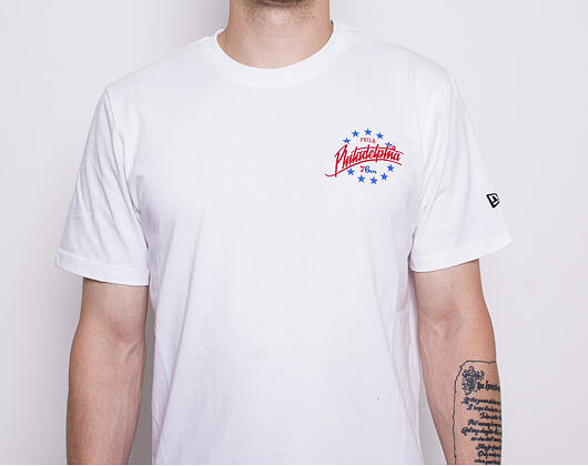 Triko New Era Philadelphia 76ers Script Logo White
