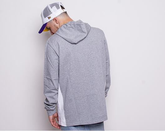 Mikina New Era Los Angeles Lakers Contrast Panel Light Gray Heather