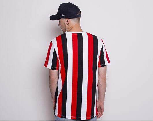 Triko New Era Contemporary Stripe Black/White/Scarlet